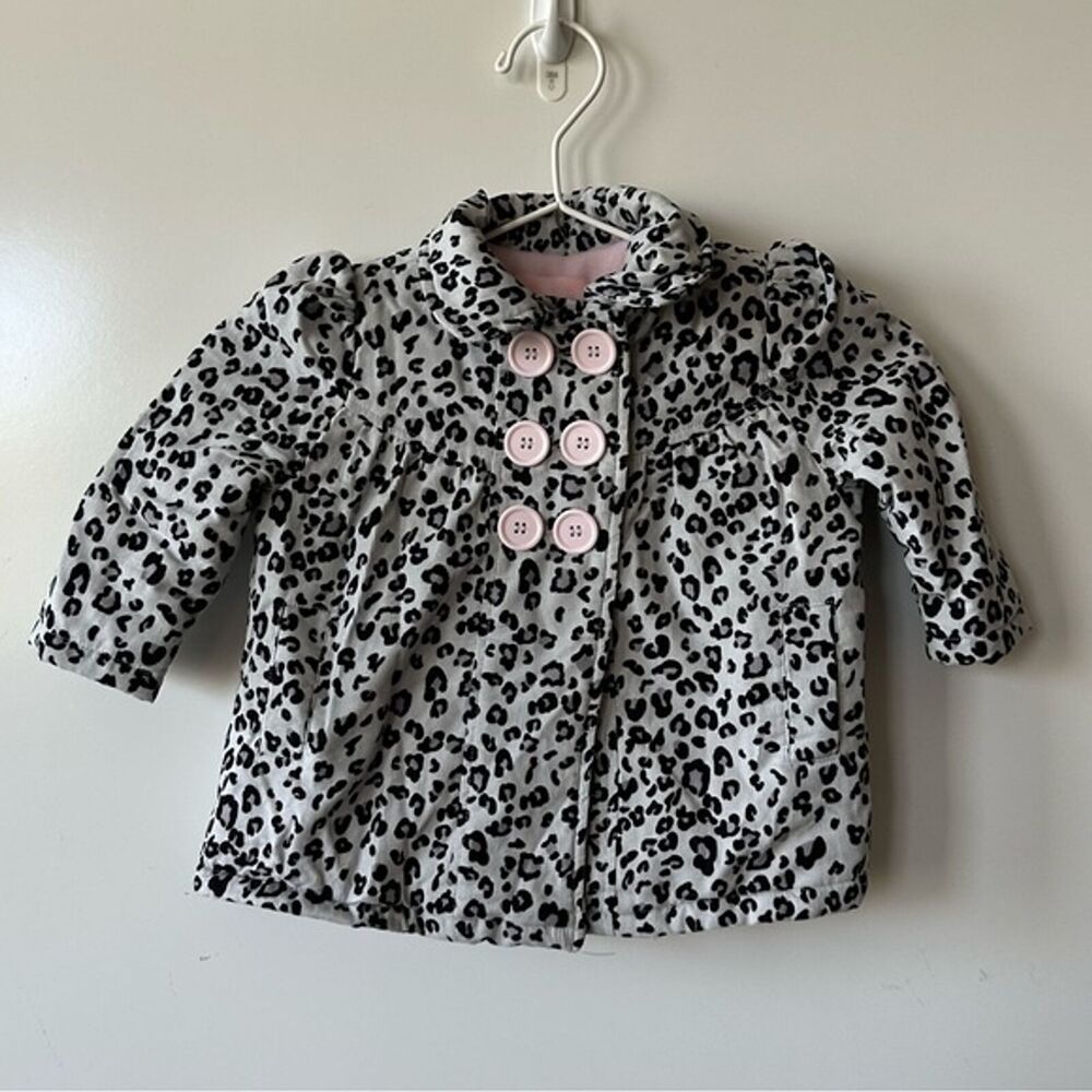Leopard Black and Gray Fleece Corduroy Jacket size 12 months